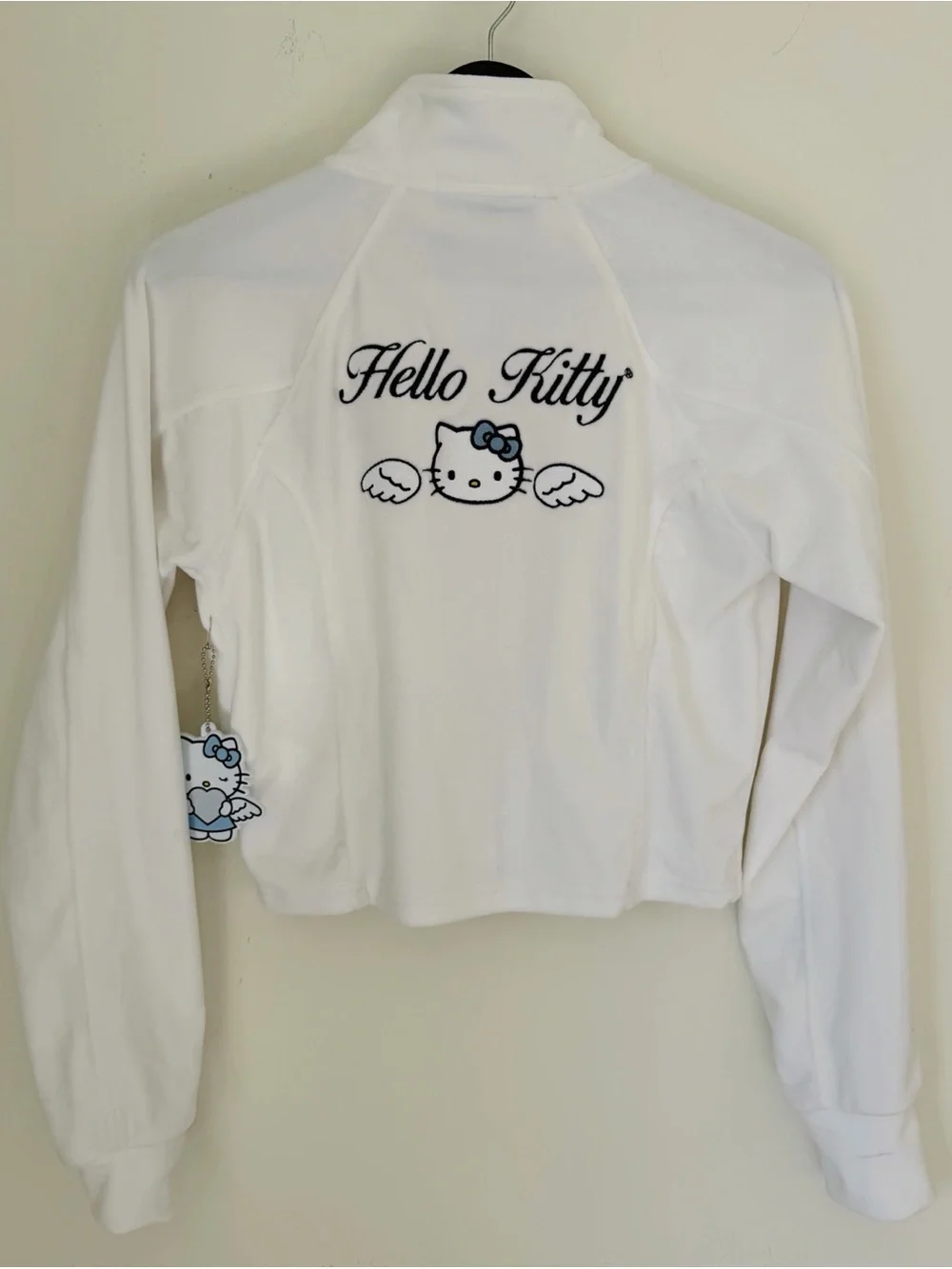 Hello Kitty x Forever 21 White Cropped Zip Front Jacket